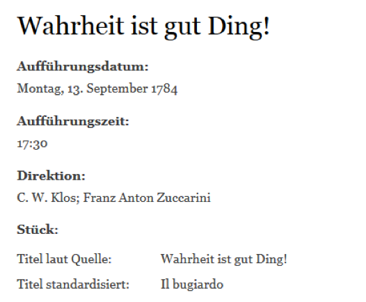 Datensatz 'Wahrheit ist gut Ding!'